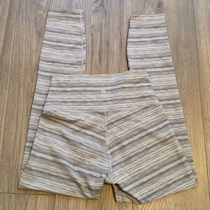Lululemon RARE High Times Pant Leggings In Cyber Stripe White Silver Fox